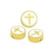 Enameled Brass Slider Round Cross 10mm