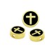 Enameled Brass Slider Round Cross 10mm
