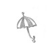 Parapluie en Argent 925 48 x 26 mm