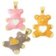 Charm ours en Laiton Émaillé avec cœur 16 x 20 mm