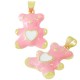 Ciondolo in Ottone Smaltato a Forma di Orso con Cuore 16X20 mm