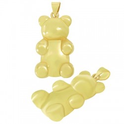 Brass Charm Bear 16x26mm