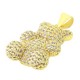 Breloque ours en Laiton et Zircon 23 x 15 mm