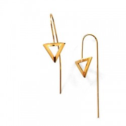 Brass Earring Triangle 13x50mm