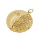 Breloque Ronde en Laiton et Zircon lune 30 mm