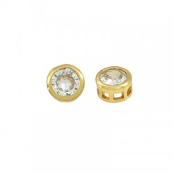 Passante in Ottone Rotondo con Zirconi 7mm