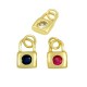 Zircon Brass Charm Locket 9x6mm