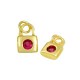 Ciondolo in Ottone a Lucchetto con Zirconi 9x6mm