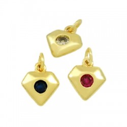 Breloque en Laiton et Zircon Diamant 8 mm