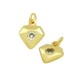 Zircon Brass Charm Diamond 8mm