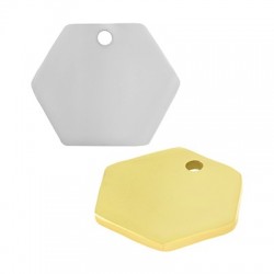 78080506 Breloque Hexagone 15x13mm/1.1mm (Ø1.5mm) en Acier Inoxydable 304