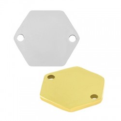 78080507 Conector de Acero Inoxidable Chapa Hexagonal 15x13mm/1,2mm (Ø1,5mm)