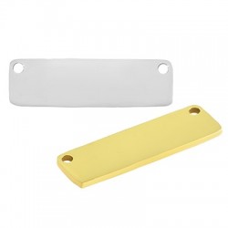 78080511 Colgante de Acero Inoxidable Chapa Rectangular 30x19mm/1,35mm (Ø1,8mm)