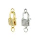 Brass Clasp Lobster Padlock with Zircon 11x18mm
