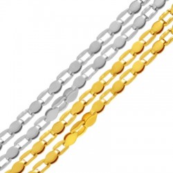 Chaîne maille Cube Ovale 3.4x6.4mm en Acier Inoxydable 304
