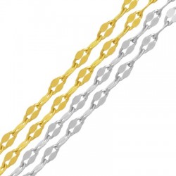 Chaîne maille Ovale 2.5x4.6mm en Acier Inoxydable 304
