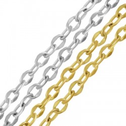 Chaîne maille Ovale Irrégulier 6.8x9.2mm en Acier Inoxydable 304