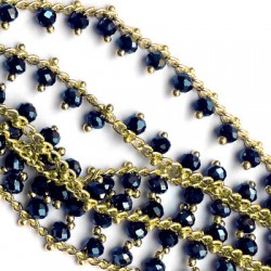Chain w/ Glass Faceted Beads 3mm (180pcs/mtr)