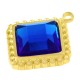 Stainless Steel Charm Rhombus with Beads & Strass 13mm