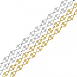 Chaîne maille Ovale rayée 6.5x8.2mm en Acier Inoxydable 304