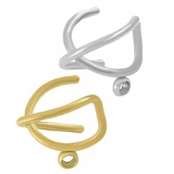 Orecchino a Cuffia Doppio in Acciaio Inossidabile 304 con Cerchio 10X8 Mm/1 mm