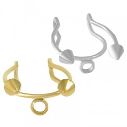 Stainless Steel 304 Ear Cuff w/ Cones & Hoop 13x15mm/1mm