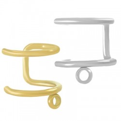 Stainless Steel 304 Ear Cuff Double with Hoop 10x8mm/1mm