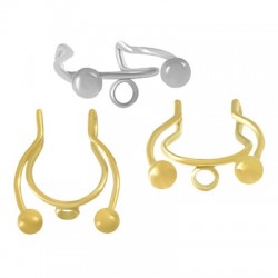 Bague d'Oreille avec Boules & Anneau 13x16mm/1mm en Acier Inoxydable 304
