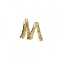 Brass Pendant Letter "M" 24x23mm