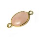 Conector de Latón Ovalado con Piedra Semipreciosa Cuarzo Rosa 13x18mm