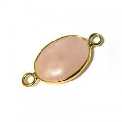 Monture Ovale en Laiton 13 x 18 mm avec Pierre de Quartz rose