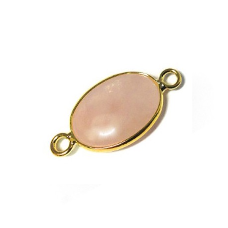 Brass Oval Setting 13x18mm With Rose Quartz Stone