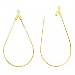Boucle D'Oreille Ovale en Laiton 23 x 46 mm