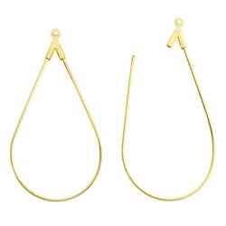 Brass Earring Oval 23x46mm