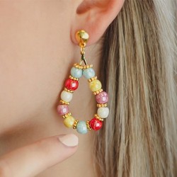 Boucle D'Oreille Ovale en Laiton 23 x 46 mm