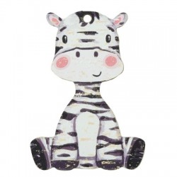 Wooden Pendant Zebra 36x50mm