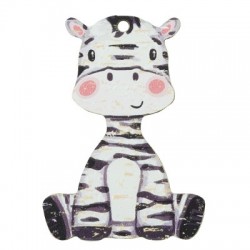 Wooden Pendant Zebra 36x50mm