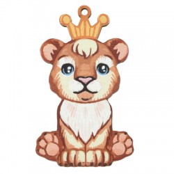 Ξύλινο Μοτίφ Λιοντάρι Βασιλιάς 36x58mm