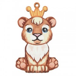 Wooden Pendant Lion King 36x58mm