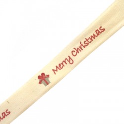 Ribbon Cotton "Merry Christmas"15mm (~19yards/spool)
