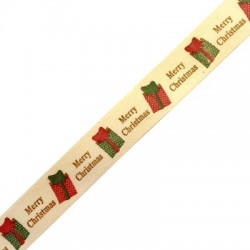 Ruban en Coton avec Cadeau de Noël 15 mm (~19 Yards/Bobine)
