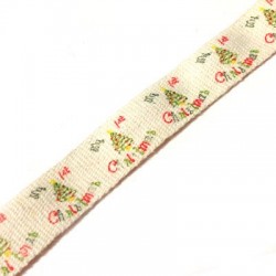 Cinta de Algodón para Navidad con Abetos 15mm(~9.5mtr/rollo)