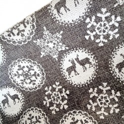 Artificial Hemp Fabric Lucky Roll w/Snowflake &Deer 48x274cm
