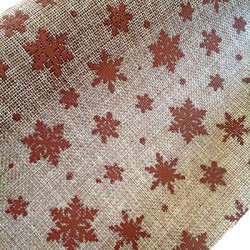 Artificial Hemp Fabric Lucky Roll with Snowflakes 48x274cm