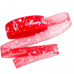 Cinta Sintética Navideña ´´Merry Christmas´´ 20mm (~24,5yard/paq.)