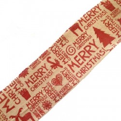 Ribbon Cotton "Merry Christmas" 60mm (~5yards/spool)