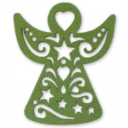 Felt Lucky Pendant Angel w/ Star & Heart 90x110mm