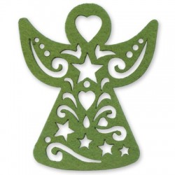 Pendentif ange en Feutre avec Étoile et cœur 90 x 110 mm