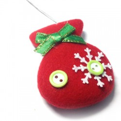 Pendentif en Feutre Pochette de Noël avec Flocon de Neige 53 x 63 mm