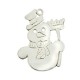 Pendentif Bonhomme de Neige avec Chapeau et Balai en Argent 925 24 x 32 mm